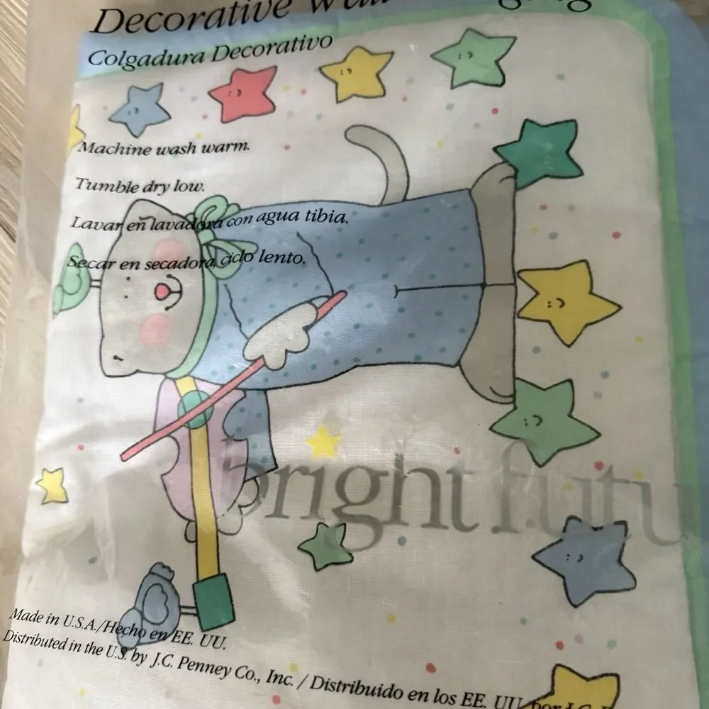 RARE HTF Bright Future Baby Nursery Wall Hanging Cat Stars Dog NEW In Package